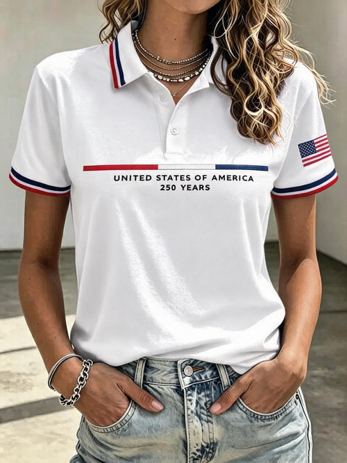 Women'S Independence Day Print Short-Sleeve Top