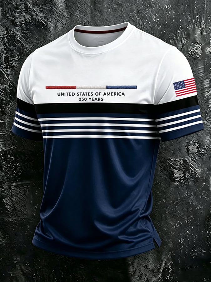 Men'S America Flag Printed Casual T-Shirt