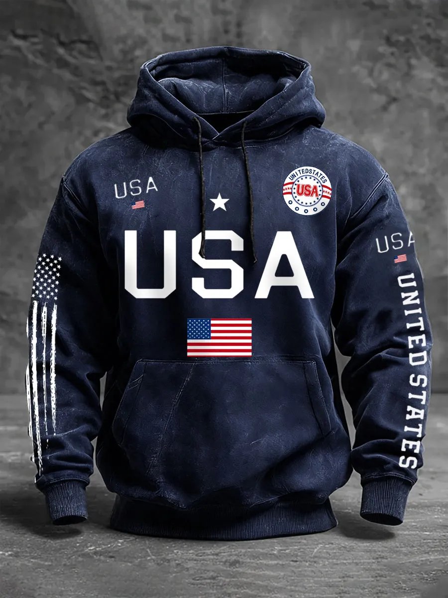 Men's American Flag Patriotic Hoodie