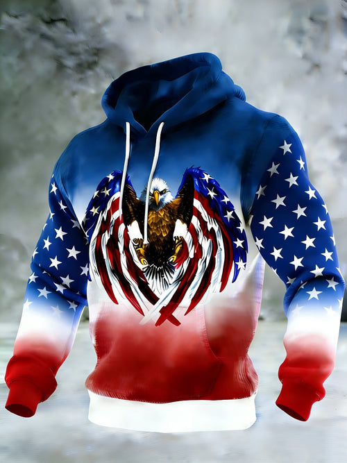 Men's Casual American 250th Anniversary Print Sweatshirt
