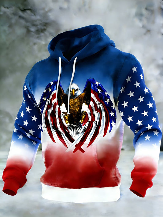 Men's Casual American 250th Anniversary Print Sweatshirt