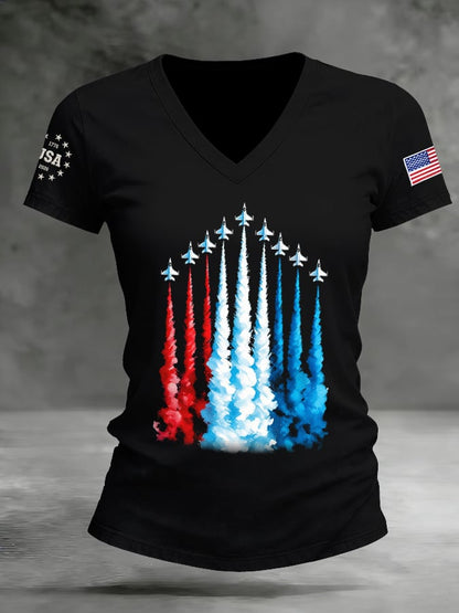 Women's America 250 – Red, White & Blue Sky Tribute Print T-Shirt