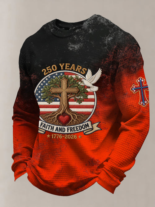 Men's Vintage American Flag Print Top