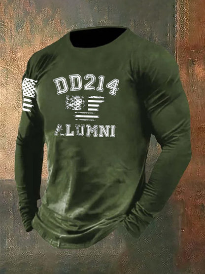 Men's DD214 Alumni Pattern Long Sleeve T-Shirt