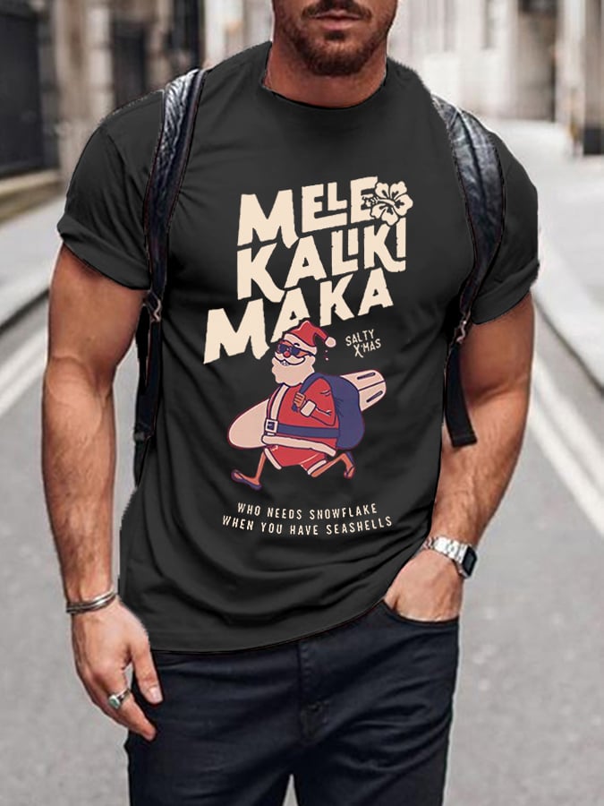 Men's Christmas Santa Claus Christmas Casual Tee