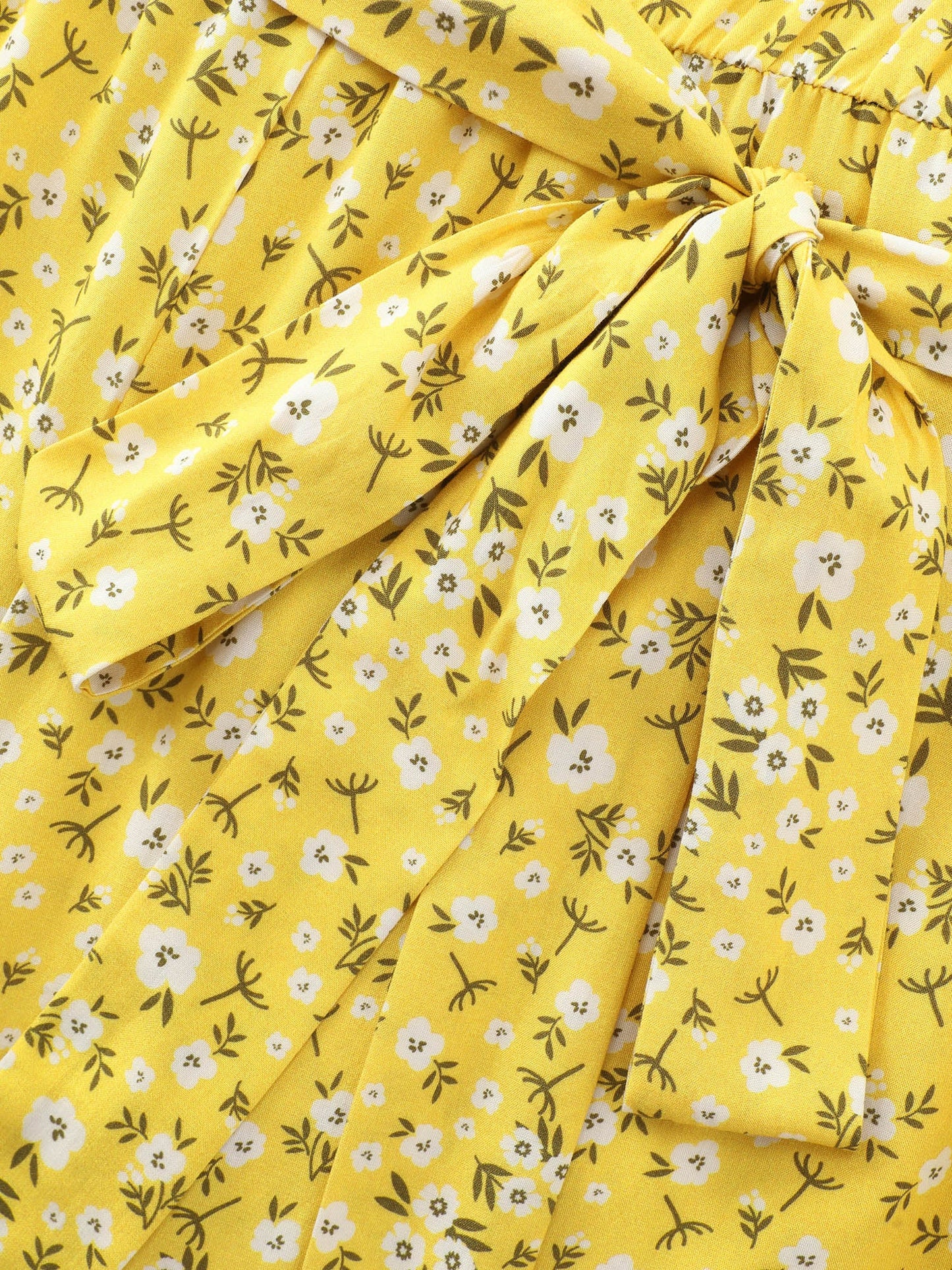 Floral Print Shoulder-Tie Ruffled Hem Jumpsuit
