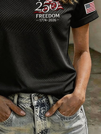 Women'S Independence Day Print Short-Sleeve Top