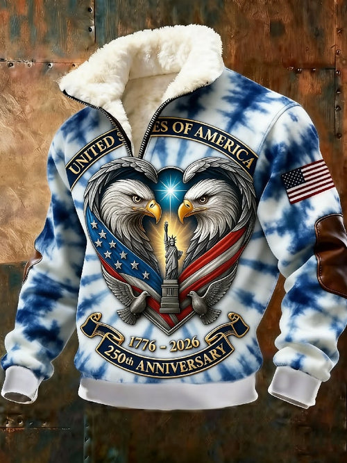 Men's casual sweatshirt with American 250th anniversary print