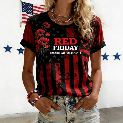 Women's  Red Friday Veteran Print T-Shirt