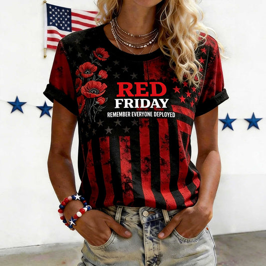 Women's  Red Friday Veteran Print T-Shirt