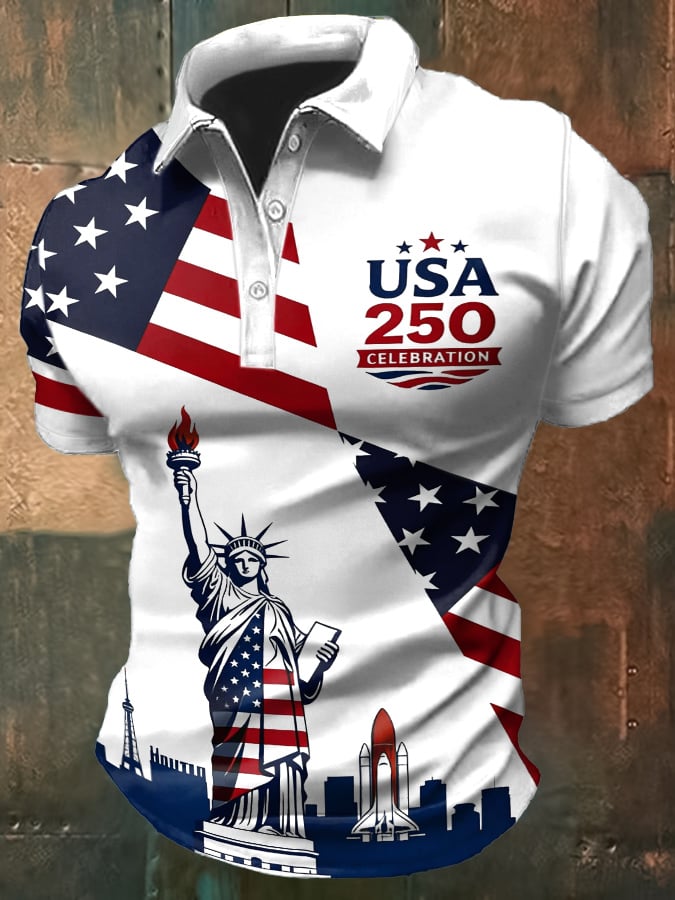 Retro America 250 Abstract  Polo Shirt