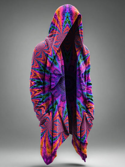 Vintage Abstrct Art Print Casual Hoodie Cardigan
