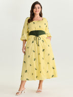 2-in-1 Embroidered Tulle Maxi Dress