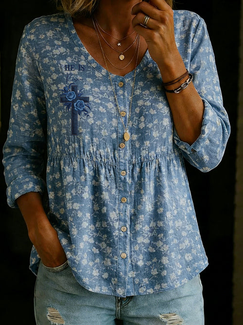 Women's Summer Floral Print Top