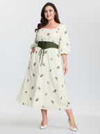 2-in-1 Embroidered Tulle Maxi Dress