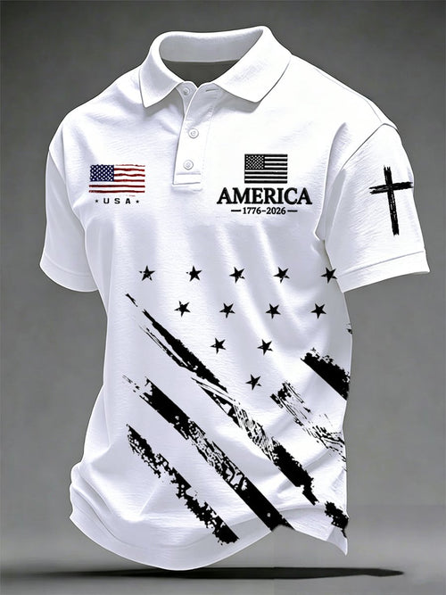 Men's Casual Printed Polo Shirt