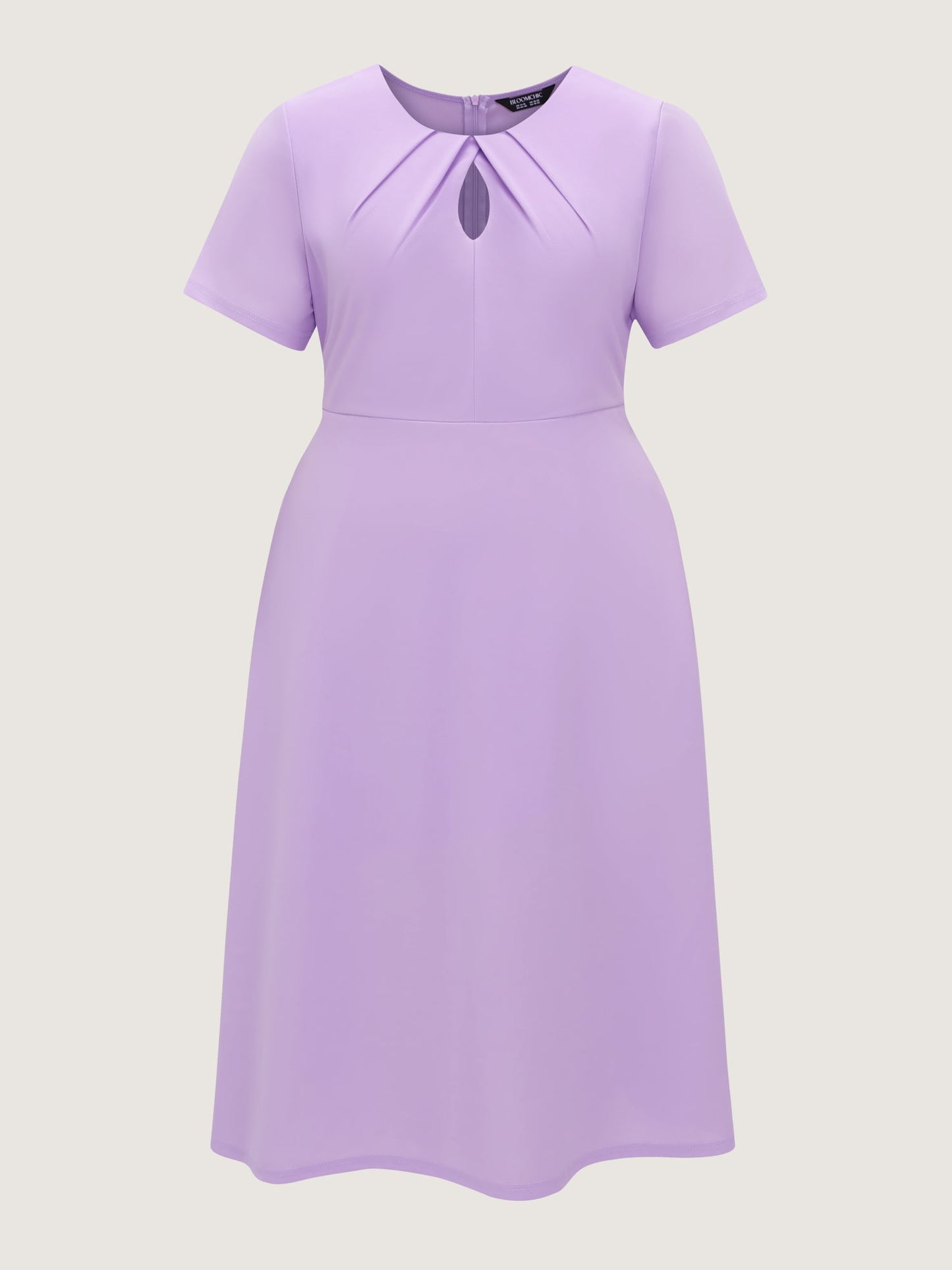 Stretchy Keyhole Neckline Fit And Flare Midi Dress