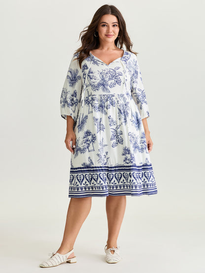 Rayon Gathered Lined Pockets Mini Dress