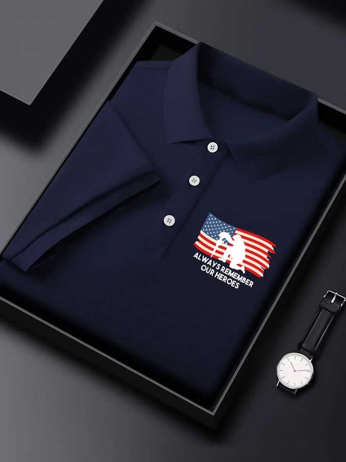Men's Memorial Day print polo shirt