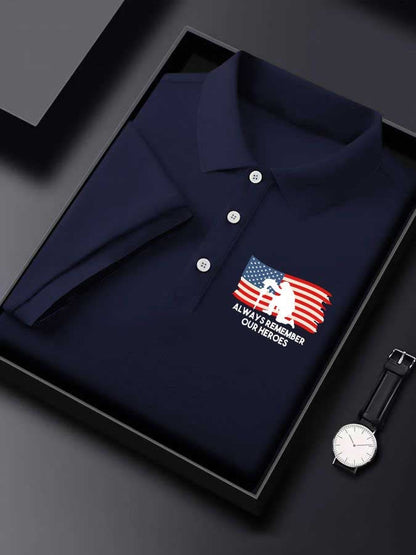 Men's Memorial Day print polo shirt
