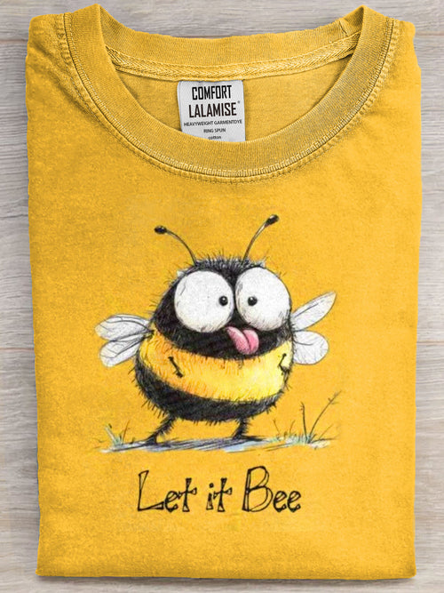 Let It Bee Art Print Casual Short Sleeve T-shirt