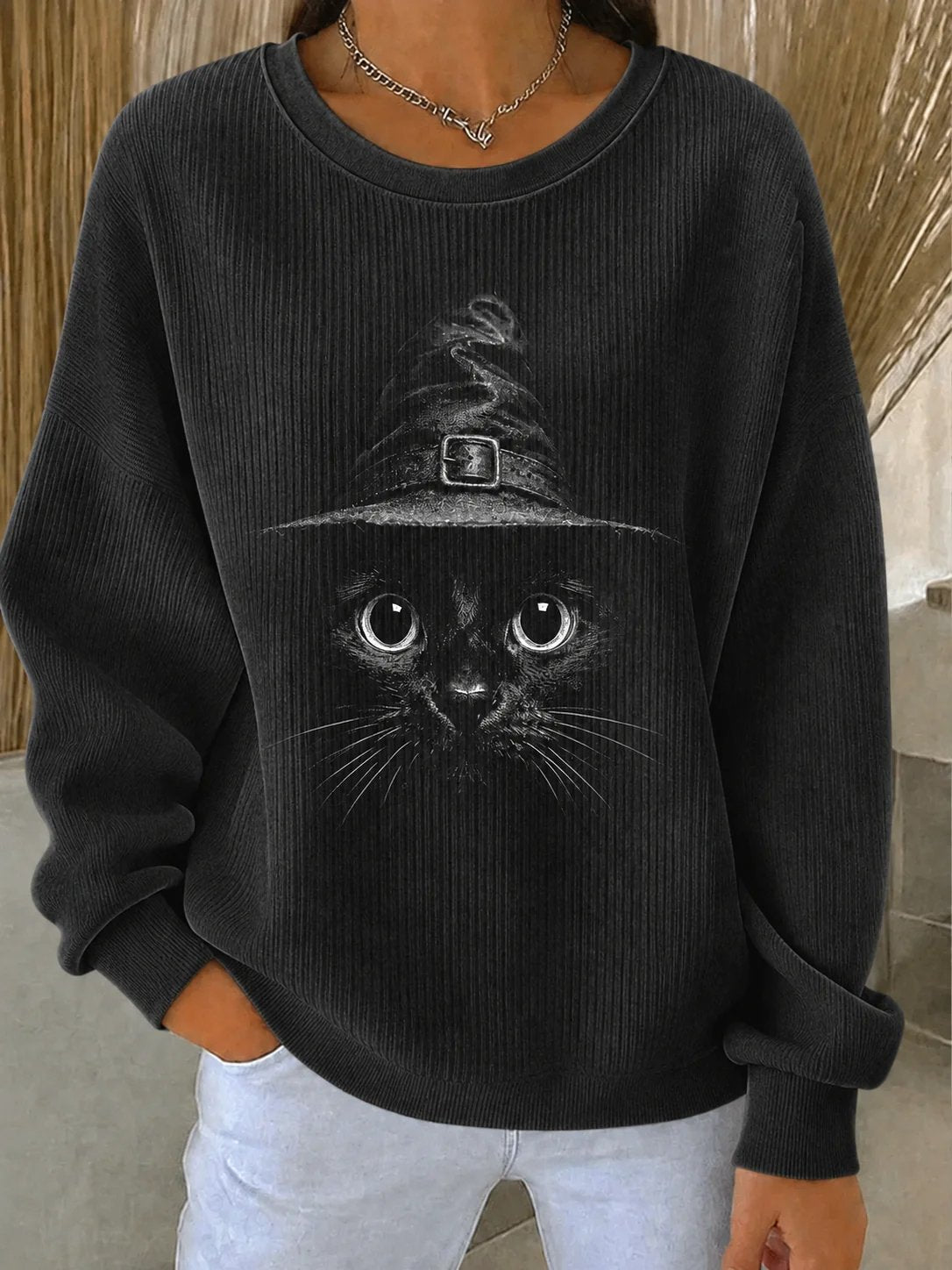 Women's Casual Printed Long-Sleeve Sweatshirt