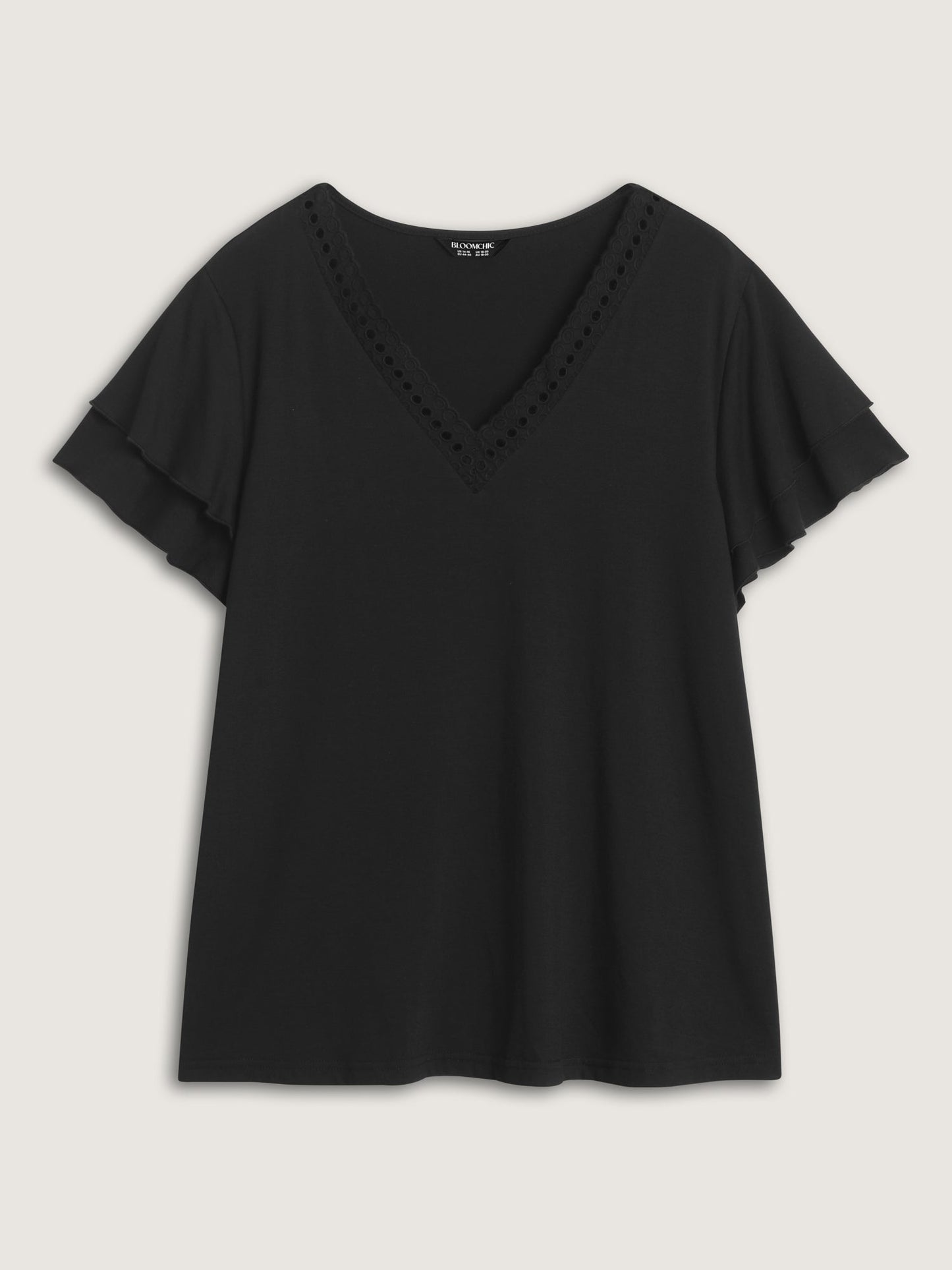 Supersoft Lace Trim Layered Sleeve T-Shirt