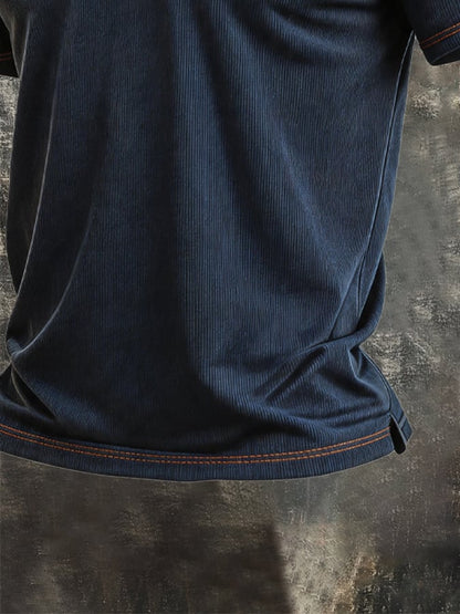 Men's Retro Ribbed Stretch Knit T-Shirt