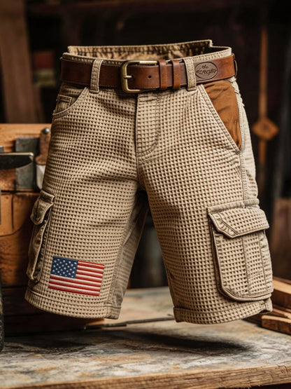 Patriot Retro Outdoor Functional Waffle Work Shorts