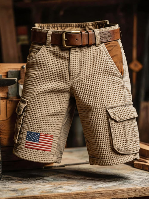 Patriot Retro Outdoor Functional Waffle Work Shorts