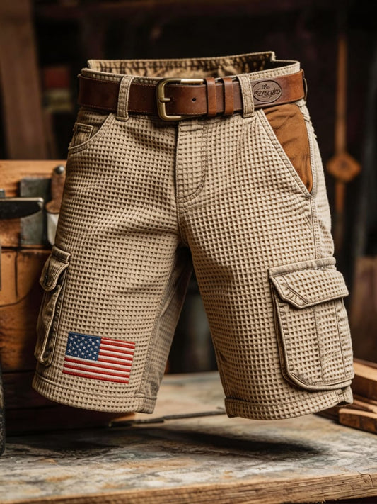 Patriot Retro Outdoor Functional Waffle Work Shorts