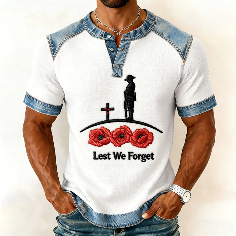 Men's Memorial Day Poppy Art Casual Top