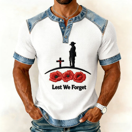 Men's Memorial Day Poppy Art Casual Top