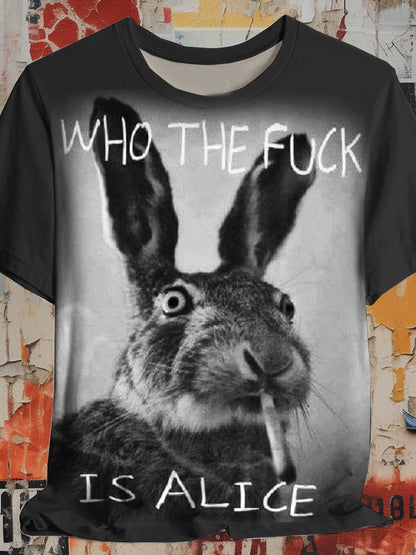 Funny Who The Fuck Art Print Casual Short Sleeve T-shirt