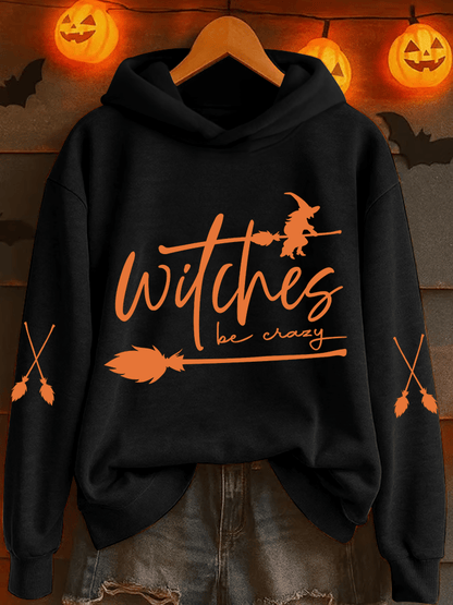 🔥HOT SALE🔥Women's Witch Be Crazy Heat Transfer Hood Sweatshirt