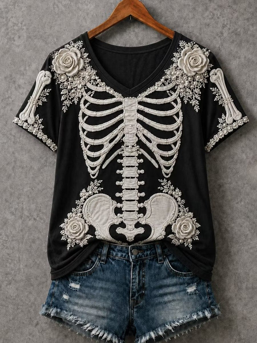 Retro Halloween Artistic Casual T-Shirt