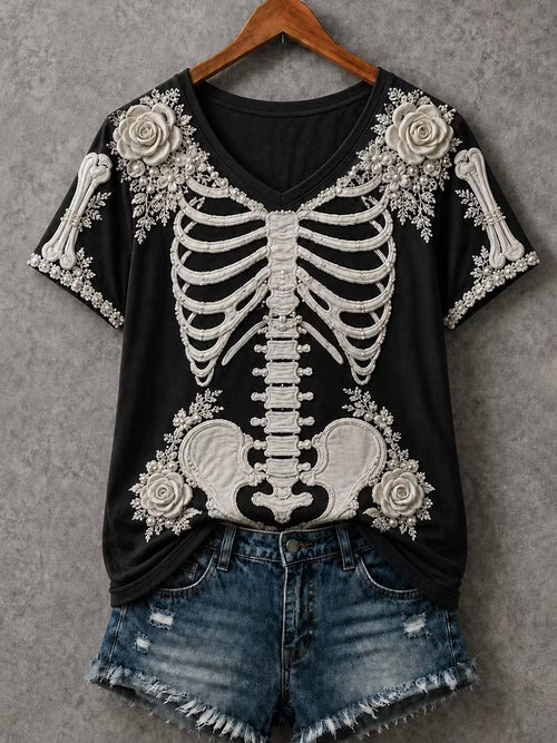 Retro Halloween Artistic Casual T-Shirt