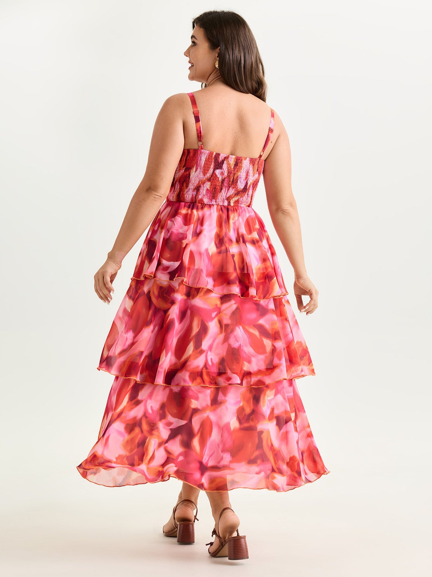Floral Print Tiered Cami Maxi Dress