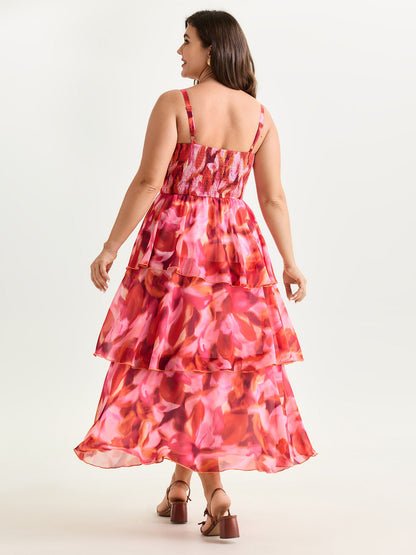 Floral Print Tiered Cami Maxi Dress