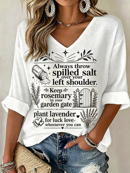 Women's Midnight Margaritas Print V Neck Top