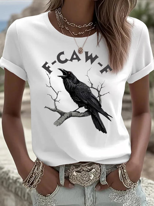 🔥Buy 2 Get 10% Off🔥Women's F-Caw-F Raven Print Casual T-shirt