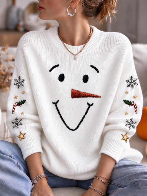 Women's Christmas Print Casual Knit Top
