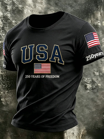 Men'S America Flag Printed Casual T-Shirt