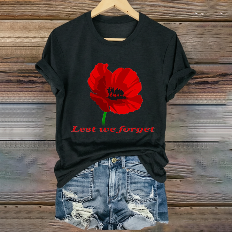 Women's "Red Friday" Poppy Commemorative Crew-Neck T-Shirt
