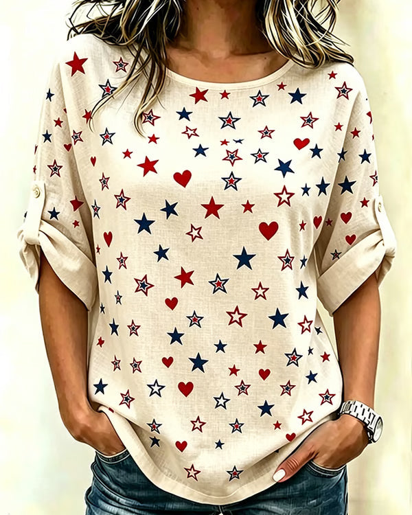 250th Anniversary Heart Star Crew Neck Blouse