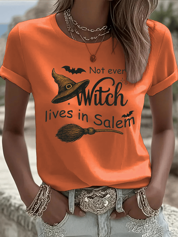 🔥HOT SALE🔥Women's Halloween Printed Round Neck T-Shirt
