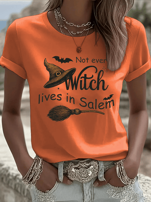 🔥HOT SALE🔥Women's Halloween Printed Round Neck T-Shirt