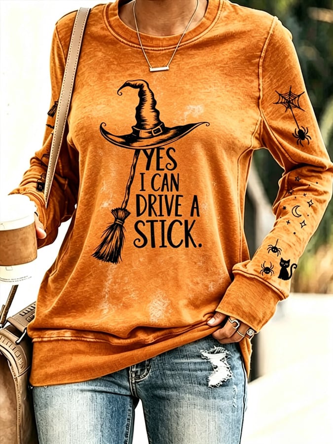 Women's Halloween Print Long-Sleeve Top