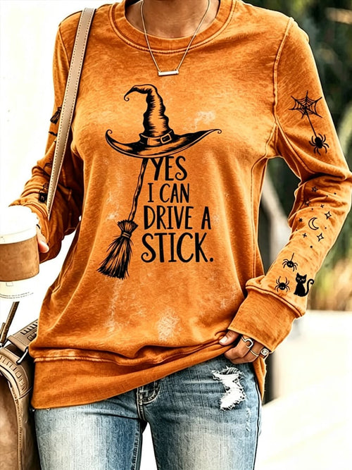 Women's Halloween Print Long-Sleeve Top