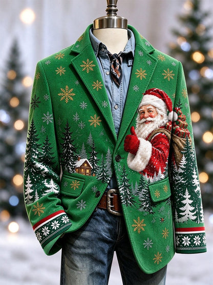 Men's Casual Christmas Corduroy Blazer